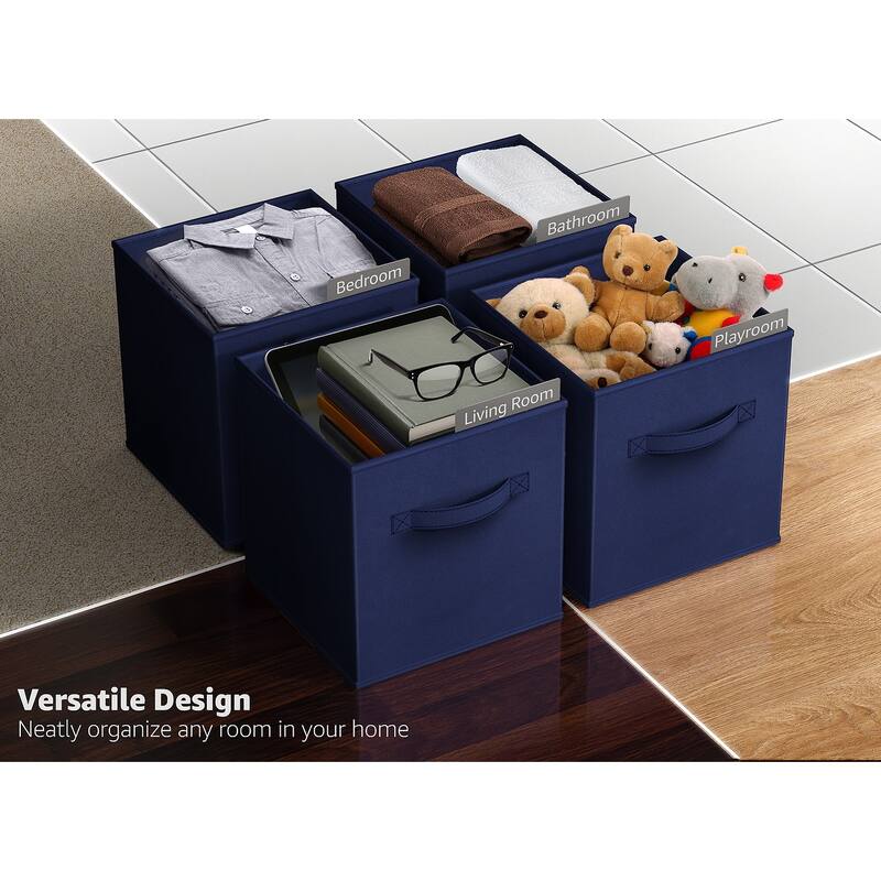 Sorbus Fabric Storage Bins 13" Foldable Cubes With Handles For Pantry, Cubbies, Toy And Closet Shelving Organization - 6Pk