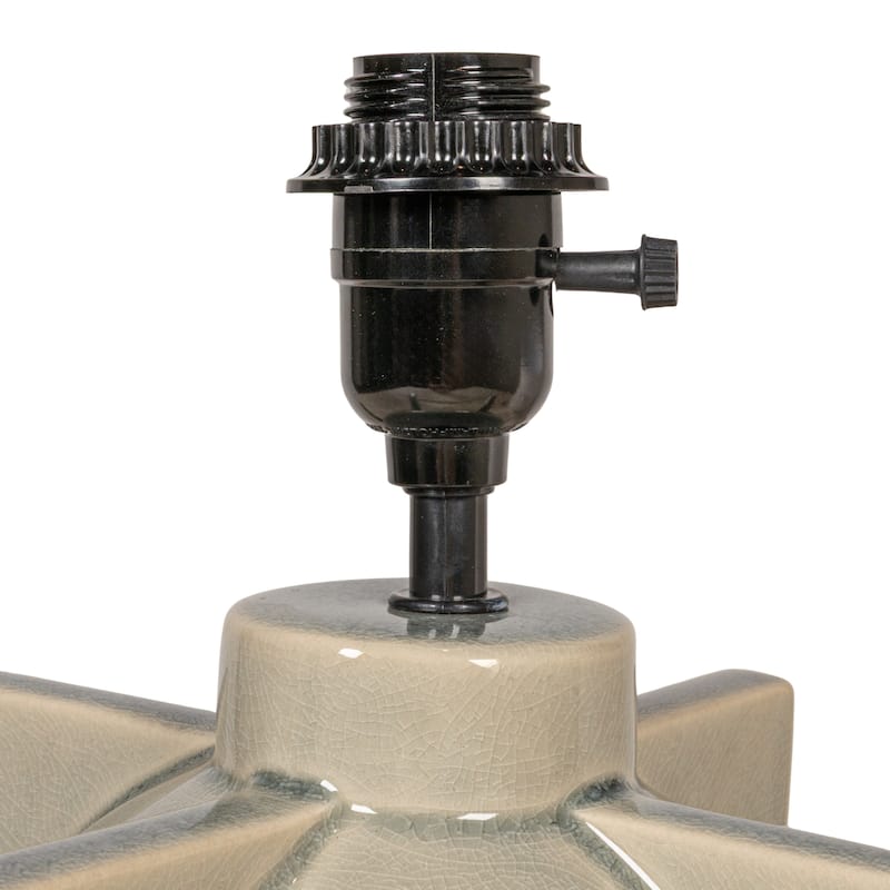 Ceramic Table Lamp with Crossed Base and Linen Shade