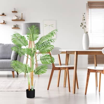 Artificial Palm Tree Plant with Plastic Nursery Pot, 6FT - 4 FT