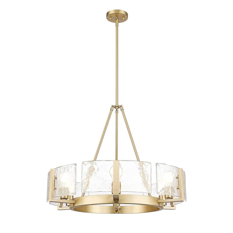 Golden Lighting 3164-6 HWG Aenon 6 Light 28" Wide Drum Chandelier