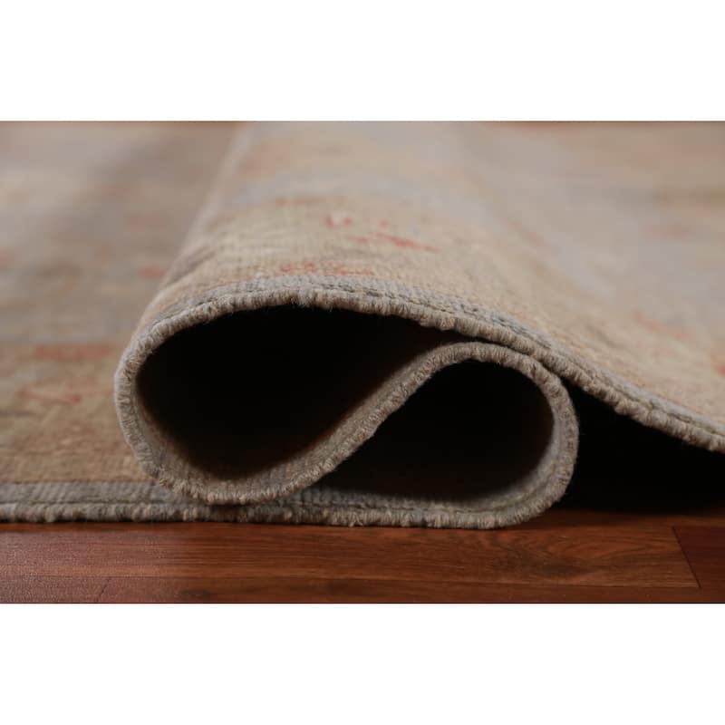 Hand Knotted Oriental 100% Wool Carpet Transitional All-Over Greys & Charcoal Oushak Area Rug - 9' 10'' X 8' 0''