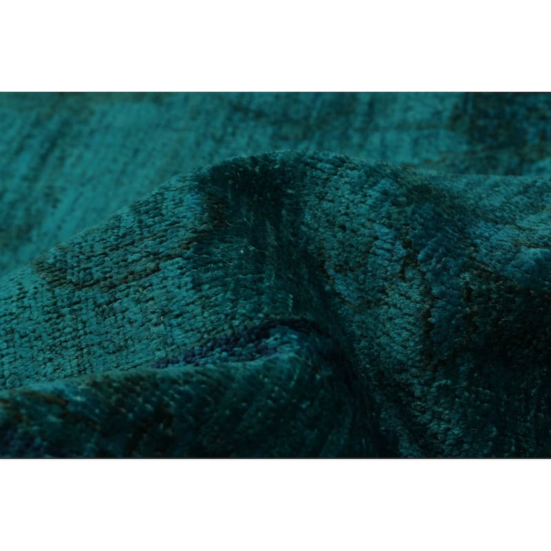 ECARPETGALLERY Hand-knotted Vibrance Teal Wool Rug - 7'10 x 9'7