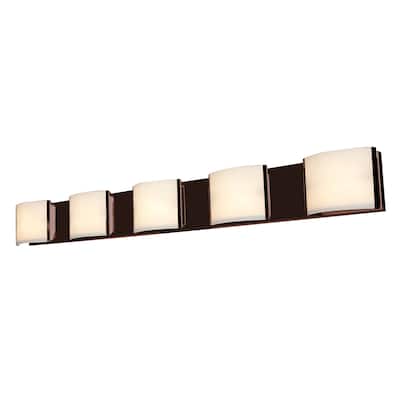 Access Lighting Nitro 2 5-Light LED Vanity - Bronze Finish - Opal Glass Shade