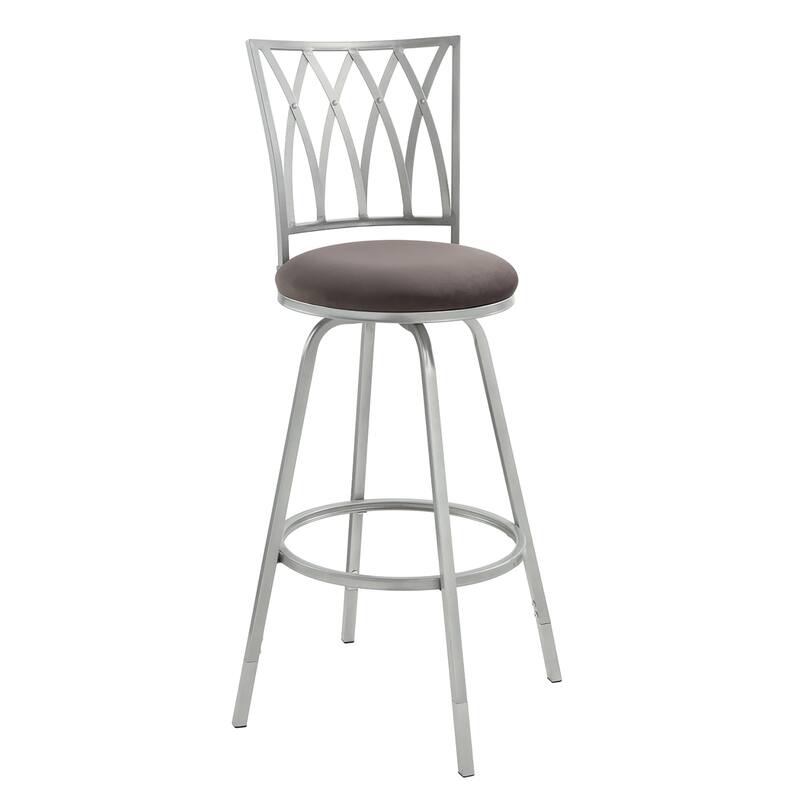 Azalea Park Set of 2 Indoor Adjustable Lattice Swivel Barstool - 16.93 W x 19.69 D x 39.69-43.62 H"