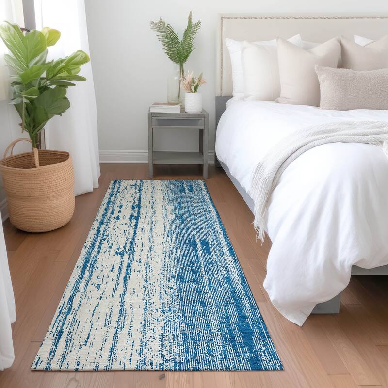 Machine Washable Indoor/ Outdoor Chantille Ombre Stripes Rug