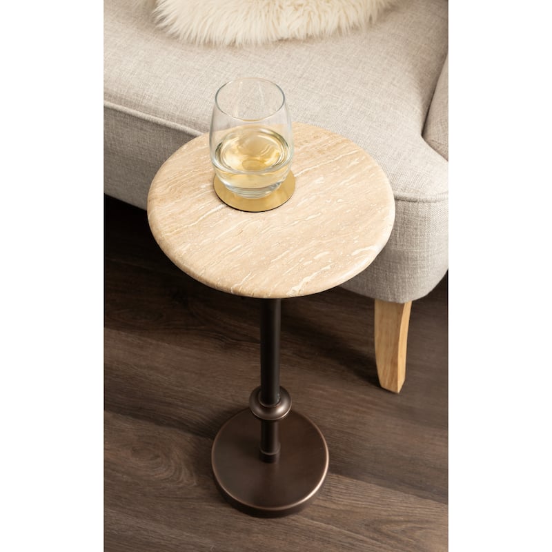 Kate and Laurel Engles Adjustable Marble Table and Plant Stand