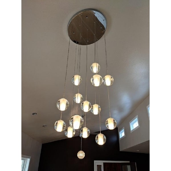 Orion 14 Light Floating Glass Globe LED Chandelier Oil Rubbed Bronze Bed Bath Beyond 28237969
