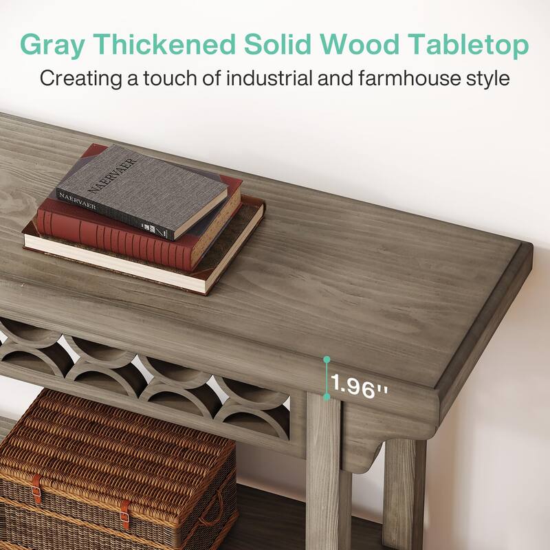 Solid Wood Sofa Table Narrow Long for Living Room Entryway