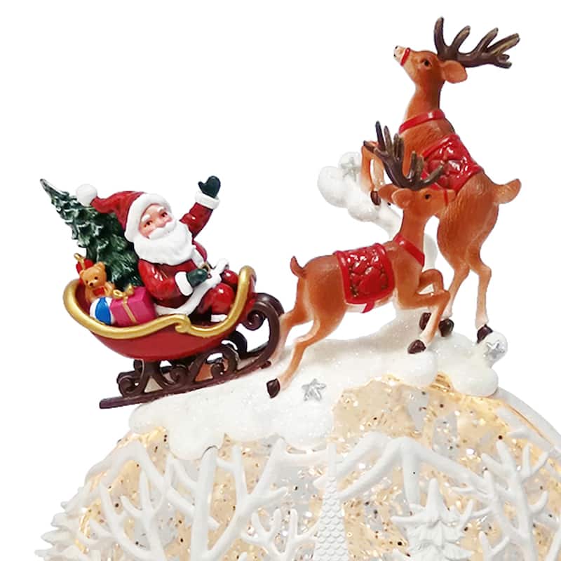 11.5"Led Flying Sleigh Water Globe Usb