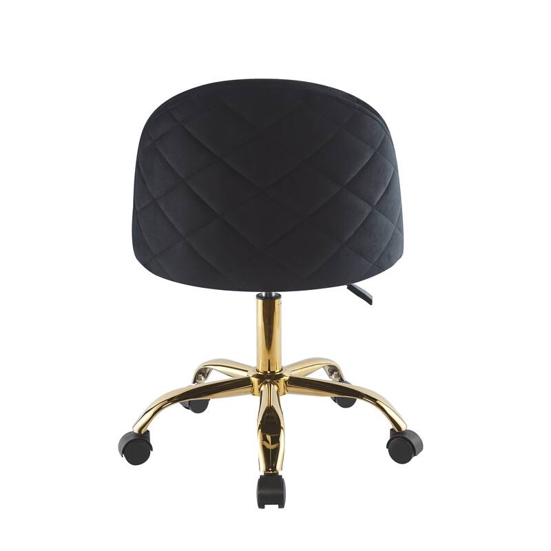 Porthos Home Hux Office Chair, Velvet Upholstery, Gold Chrome Legs