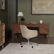 preview thumbnail 14 of 18, Seraf Transitional 56" Wooden Desk with Hidden Drawers and Concealed Cable Hole by HULALA HOME