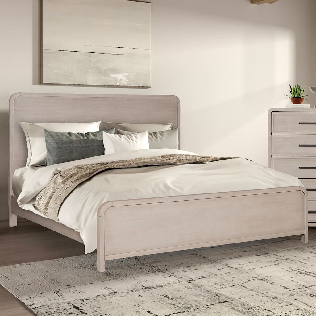 Furniture of America Billet Modern Natural Oak Wood Panel Bed