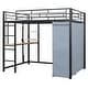 preview thumbnail 34 of 38, Full Size Metal Loft Bed with Built-in Desk, Wardrobe & Power Outlet - 350LB Capacity