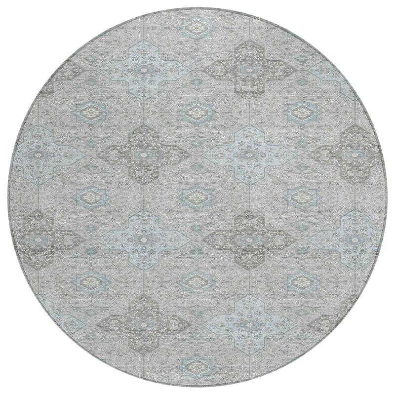Machine Washable Indoor/ Outdoor Traditional Columbus Chantille Rug