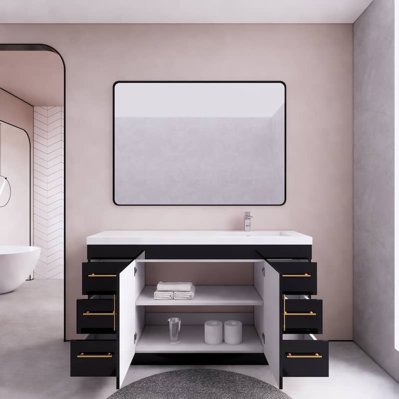 Eliza 60'' Freestanding Vanity Single Sink on the Right