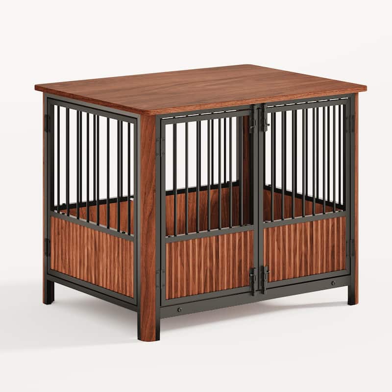 GDF Studio - Oakridge Modern Furniture Dog Crate with Multi-Door Design