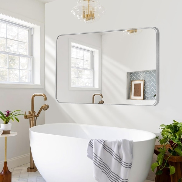 Wall Mount Bathroom Rectangle Vanity Mirror (Horizontal/Vertical