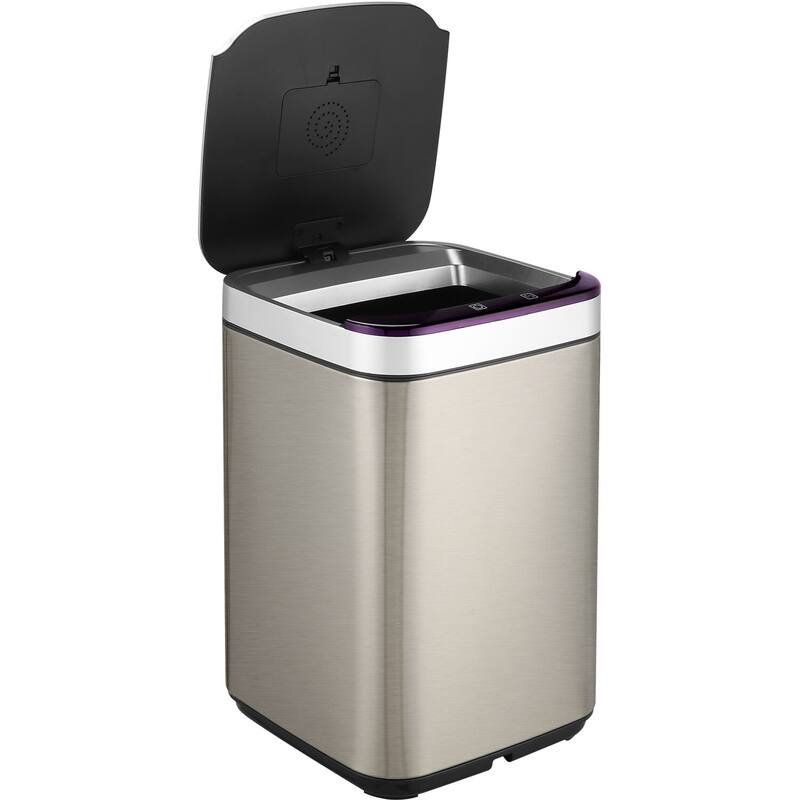 Hanover 10-Liter / 2.6-Gallon Trash Can with Sensor Lid and Carbon Odor Control in Stainless Steel