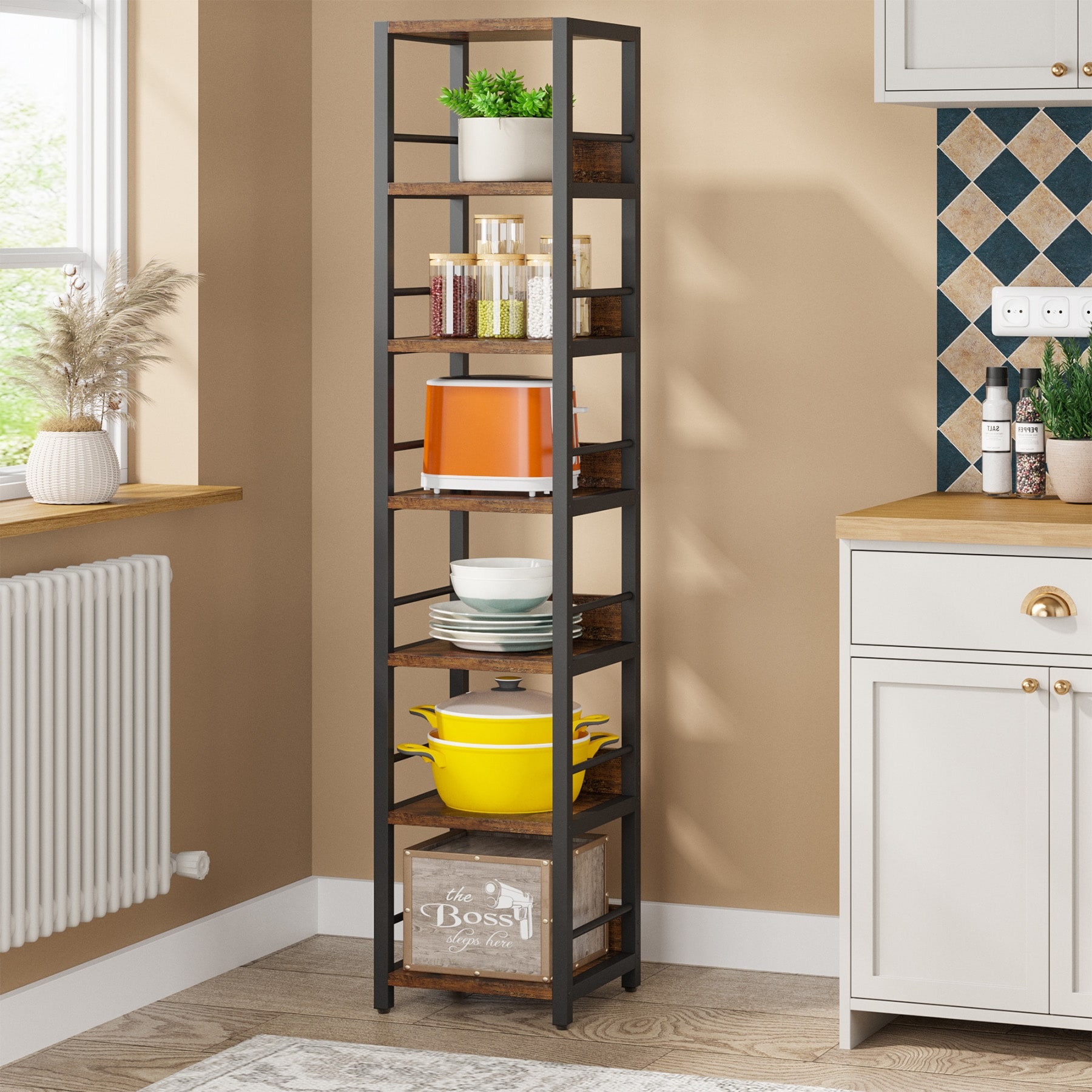 Narrow corner hot sale shelf unit