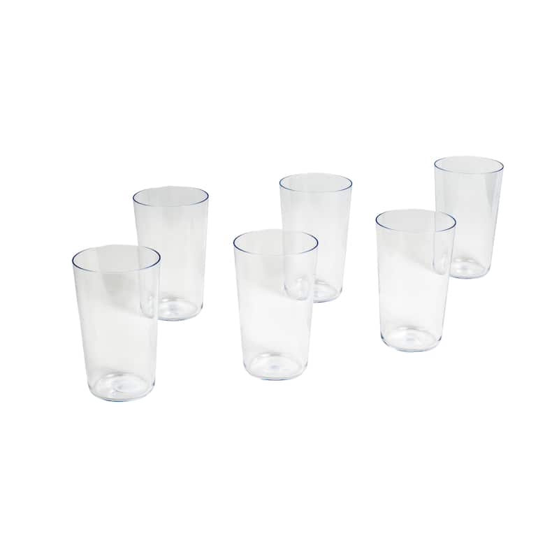Tritan Simple Jumbo Drinkware Set, Clear, 21.4 Oz, Set of 6