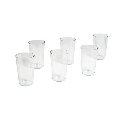 Tritan Simple Jumbo Drinkware Set, Clear, 21.4 Oz, Set of 6