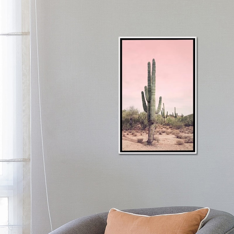 iCanvas "Desert Cactus Blush" by Sisi & Seb Framed Canvas Print