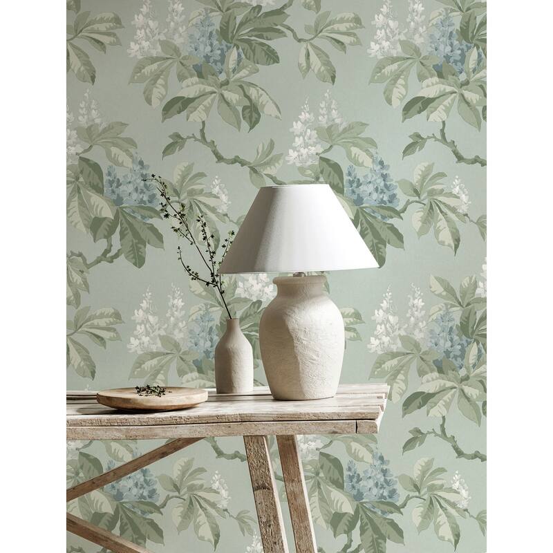 Chestnut Blue Floral Wallpaper