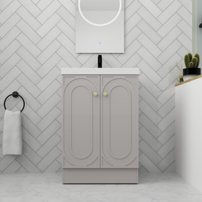 ARTCHIRLY 24/30/36 Inch Bathroom Vanity with Sink, Freestanding Bathroom Vanity with Soft Close Door and Adjustable Shelf