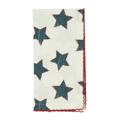 Whipstitch Star Design Table Napkins (Set of 4)