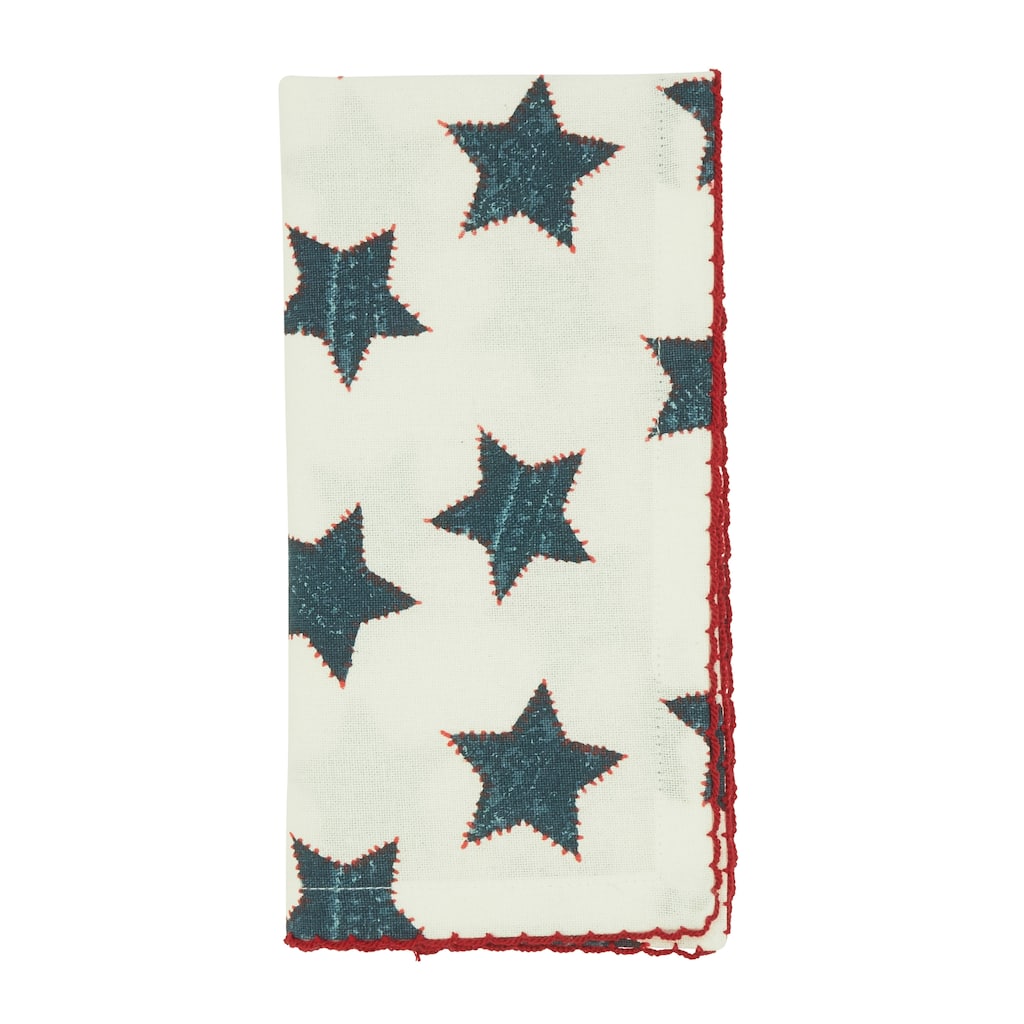 Whipstitch Star Design Table Napkins (Set of 4)