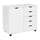 Single Door Five Drawers MDF With PVC Wooden Filing Cabinet White - Bed ...