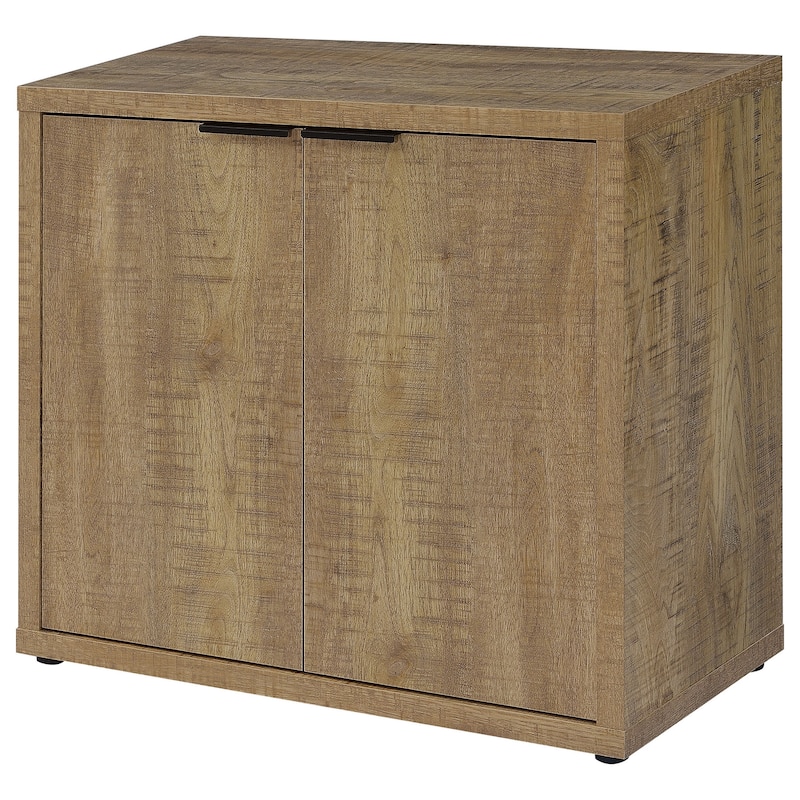 Azia Accent Cabinet, 2 Doors, Adjustable Shelves, Mango Brown Wood Frame