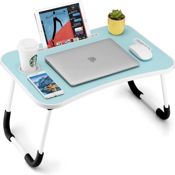 slide 2 of 6, Foldable Laptop Table Blue