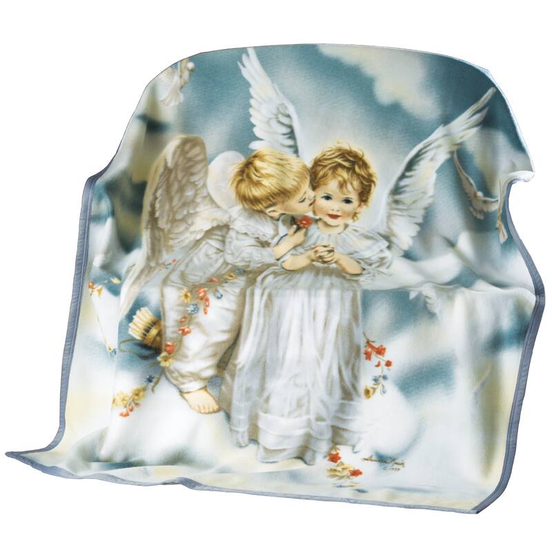 Sandra Kuck Kissing Angel Fleece Throw Blanket
