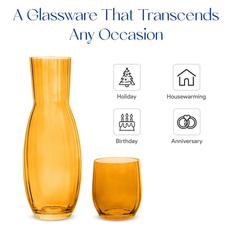 American Atelier Bedside Water Carafe with Tumbler Cup - 40 Oz