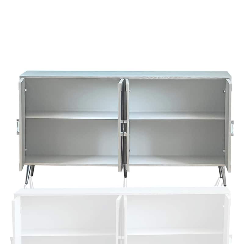 Modern Lacquered 4-Door Wooden Sideboard Buffet Cabinet