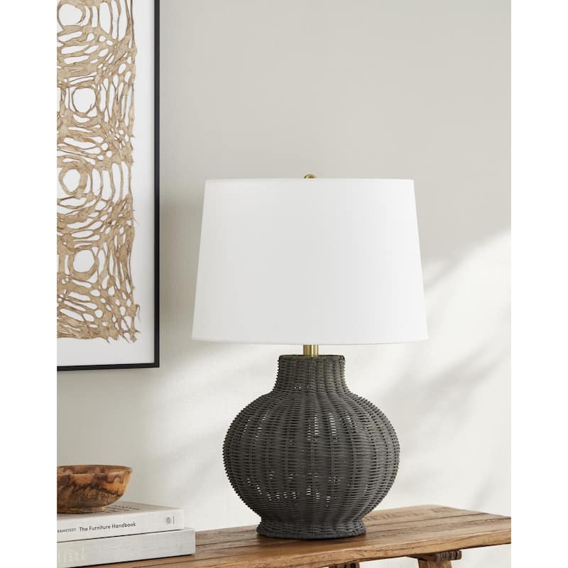 Livabliss Jacaranda Global Accent Floor Lamp - 23"H x 15"W x 15"D - Dark Grey