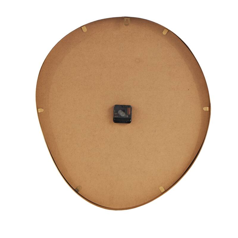 Black Wooden Wavy Decorative Wall Clock with Gold Hands and Markers - 2"W x 21"L x 24"H