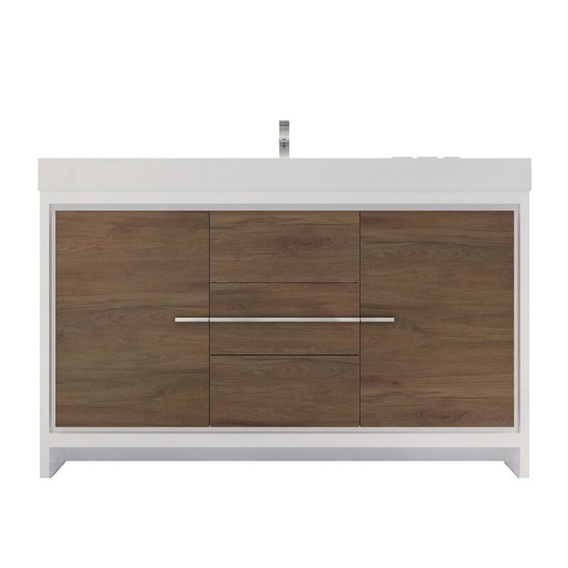 Dove 60'' Freestanding Vanity with Single Reinforced Acrylic Sink