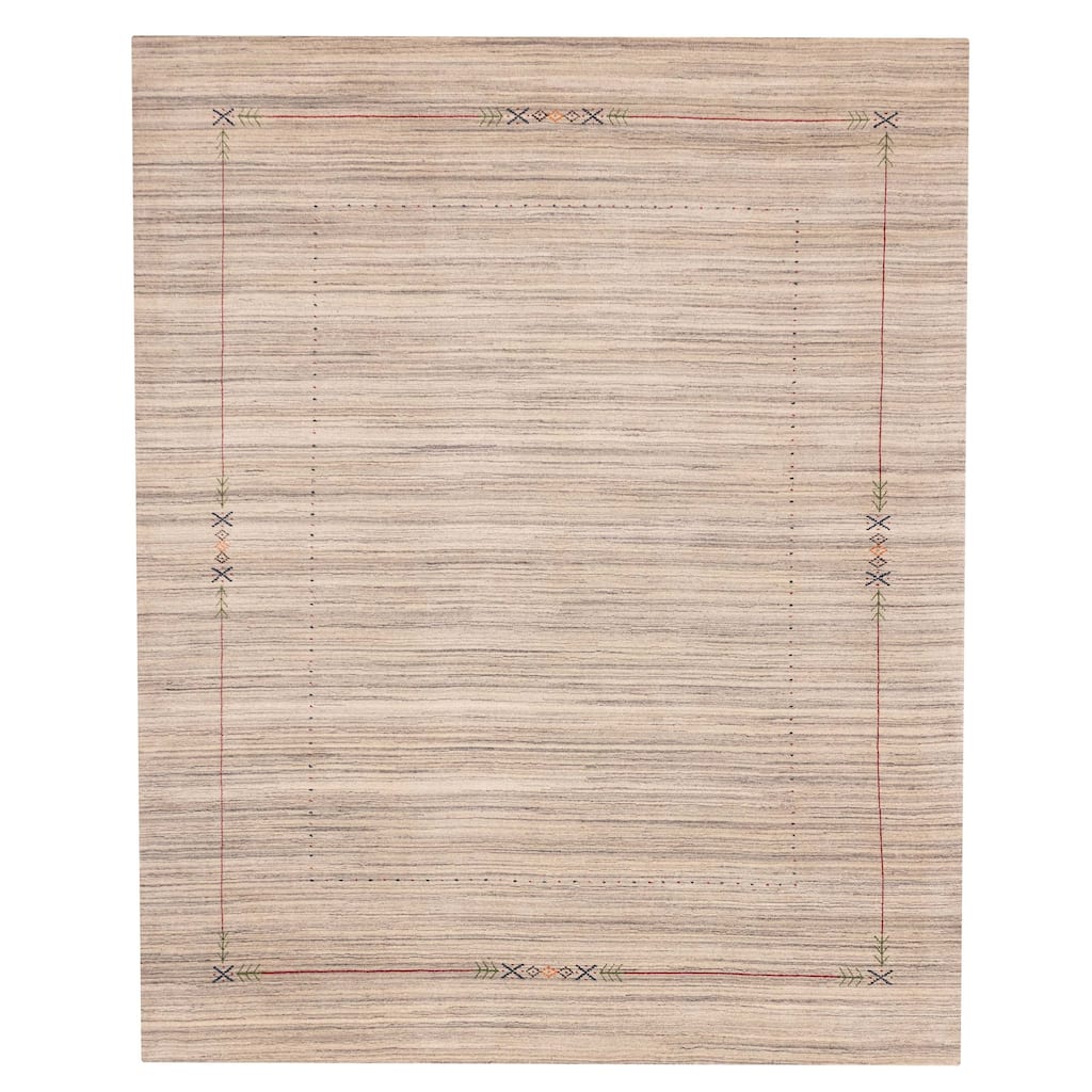 ECARPETGALLERY Hand Loomed Kashkuli Gabbeh Grey Wool Rug - 8'2 x 9'11