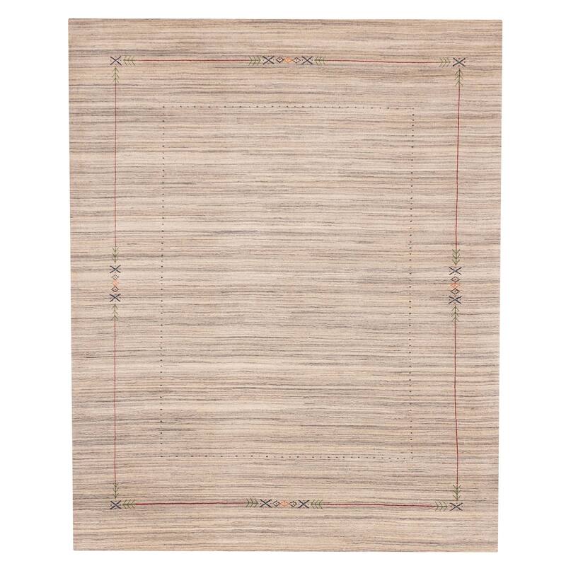 ECARPETGALLERY Hand Loomed Kashkuli Gabbeh Grey Wool Rug - 8'2 x 9'11