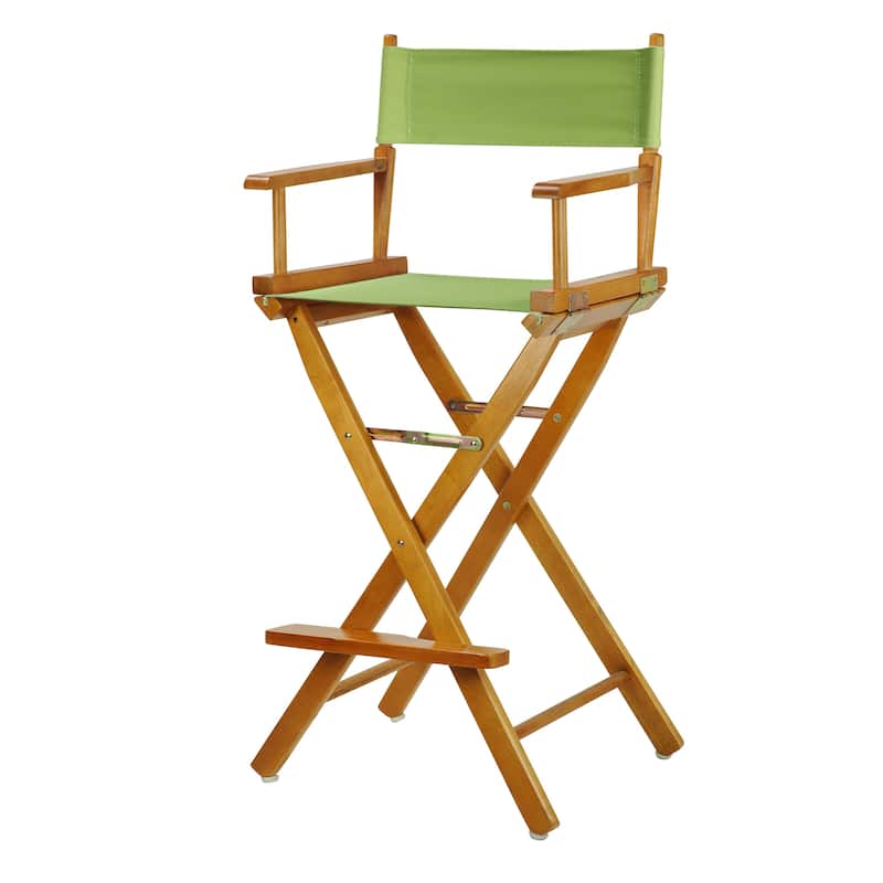 Honey Oak Frame 30-inch Director's Chair - Lime