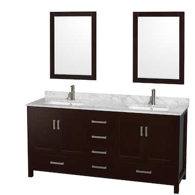 Wyndham Collection WCS141472DUNSM24 Sheffield 72" Freestanding Vanity