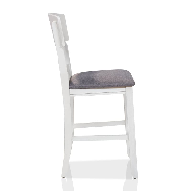 Drov Farmhouse Wood Padded Counter Height Chairs by Furniture of America (Set of 2)