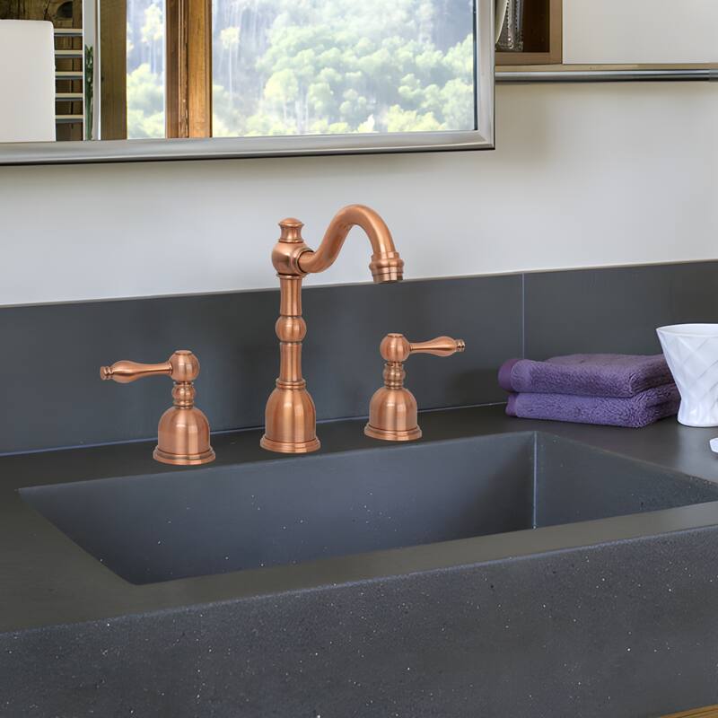 Widespread Two-handle Copper Bathroom Faucet