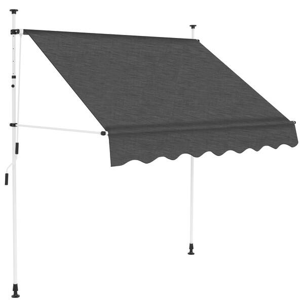 Shop Vidaxl Manual Retractable Awning 59 Anthracite Overstock 28792376