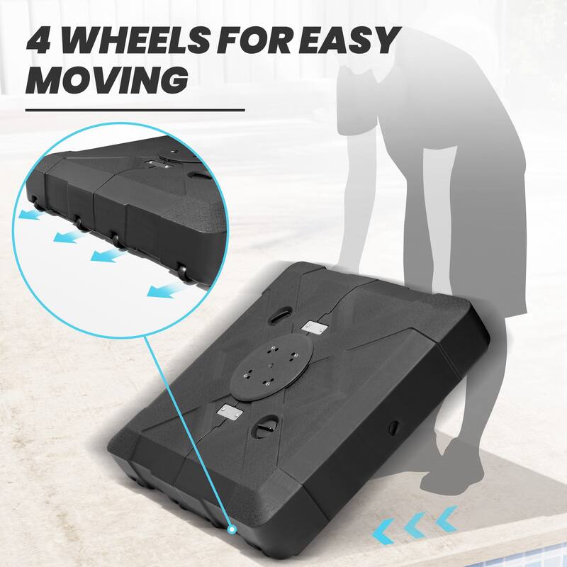 11.5' Cantilever Patio Umbrella with Umbrella Base Stand, Crank Lift, 360 Degree Rotation & Tilt