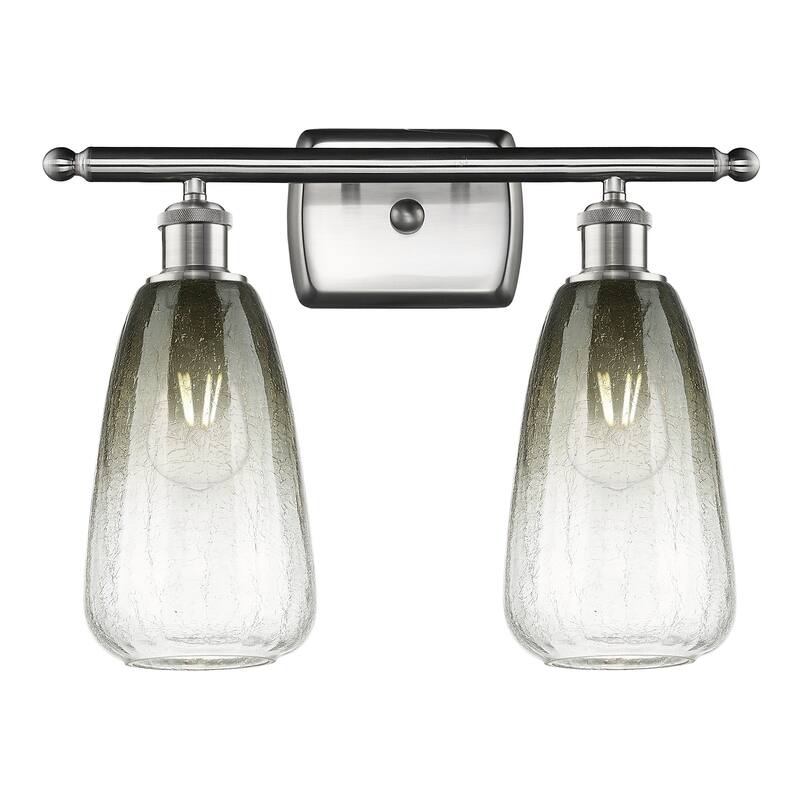 Innovations Lighting 516-2W-14-16 Brookhaven Almond Vanity Brookhaven - Brushed Satin Nickel / Slate