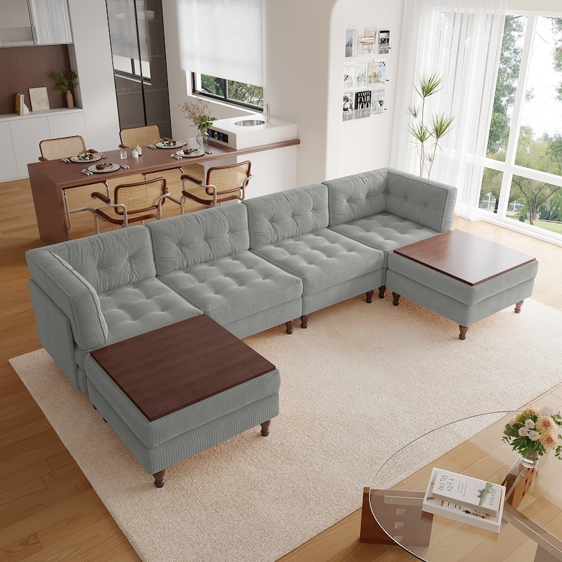 Madison Oversized Upholstered Corduroy Modular Sectional Sofa