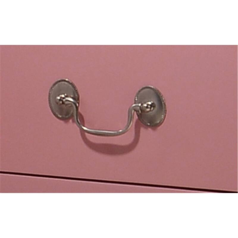 Pink Nightstand 24x22x16 with One Drawer, Compact Bedside Table for Storage and Bright Stylish Bedroom Accent Furniture